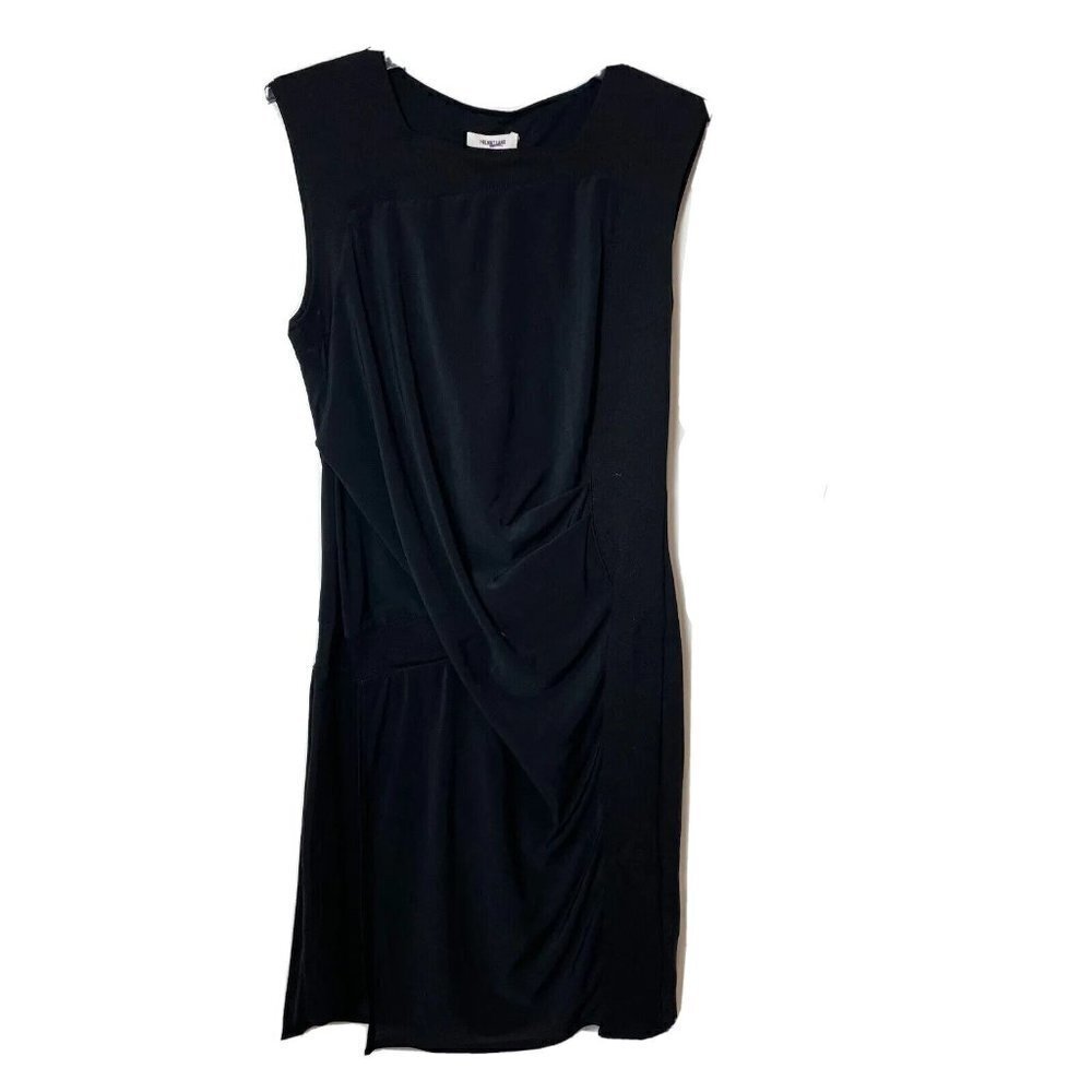 Helmut Lang Womens Seam Square‎ Neck Sheath Ruche Waist Dress Black M Sleeveless